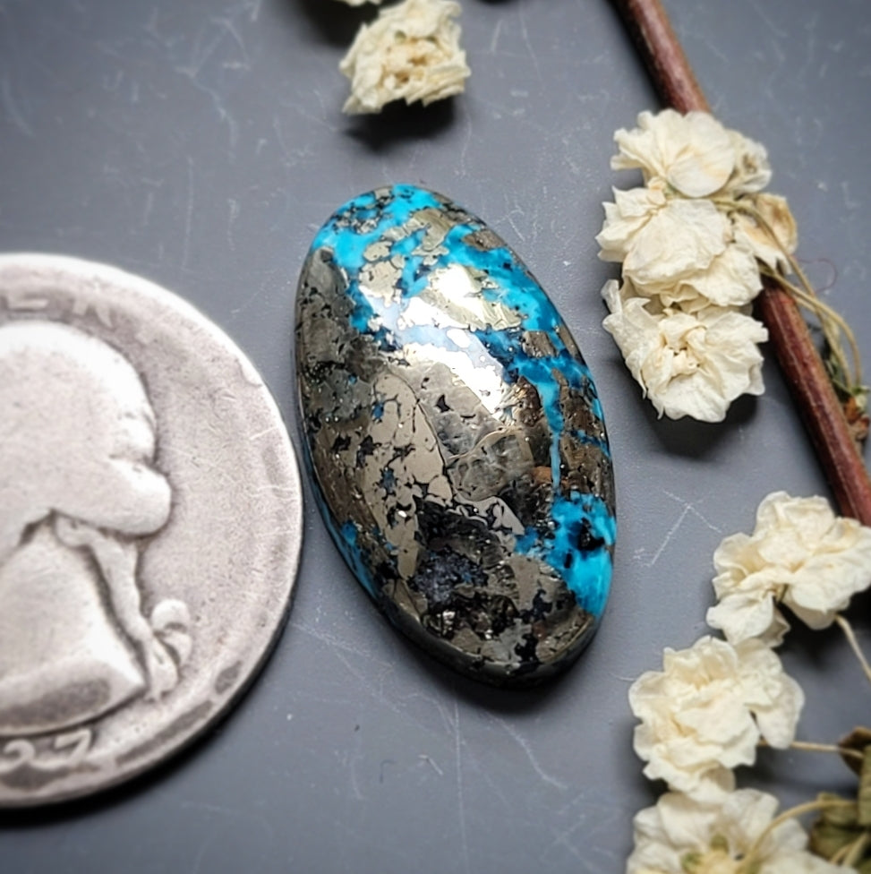 P Blue Turquoise Oval 22x12mm Cab | Turquoise Obsession