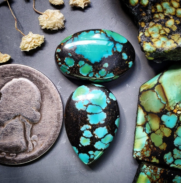 Bamboo Mountain Turquoise Drop/ Oval Set Cabochon