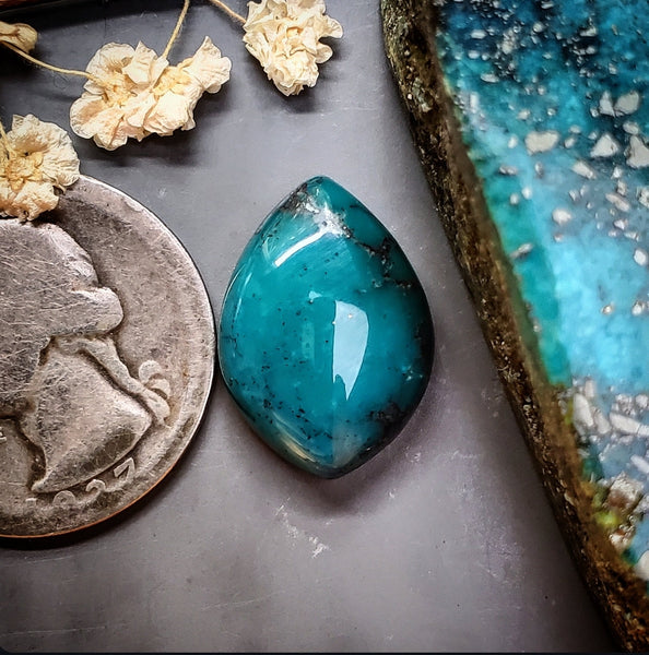 Itacha Peak Turquoise Drop Cabochon