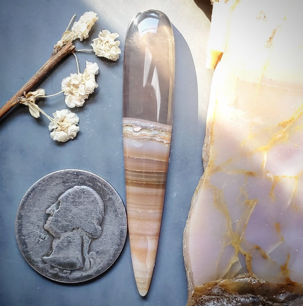 Saturn Chalcedony Long Talon Cabochon