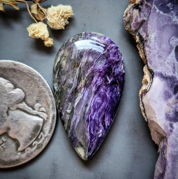 Charoite Drop Cabochon