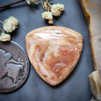 Peach Pit Trillion Cabochon