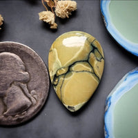 Natural Polychrome White River Drop Cabochon