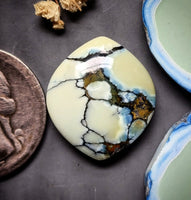 Natural Polychrome White River Marquise Cabochon