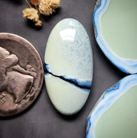 Natural Polychrome White River Oval Cabochon