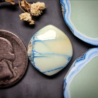 Natural Polychrome White River Marquise Cabochon