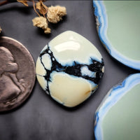 Natural Polychrome White River Marquise Cabochon