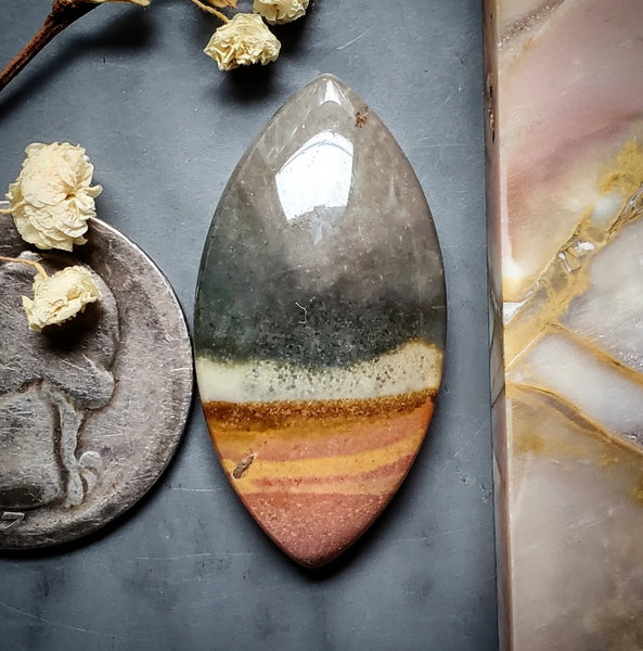 Polychrome Jasper Marquise Cabochon