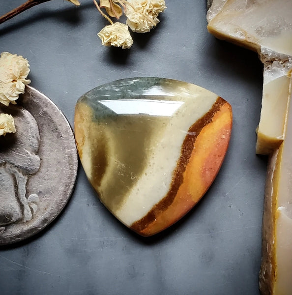 Polychrome Jasper Trillion Cabochon