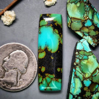 Gold Halo Hubei Turquoise Bar Cabochon